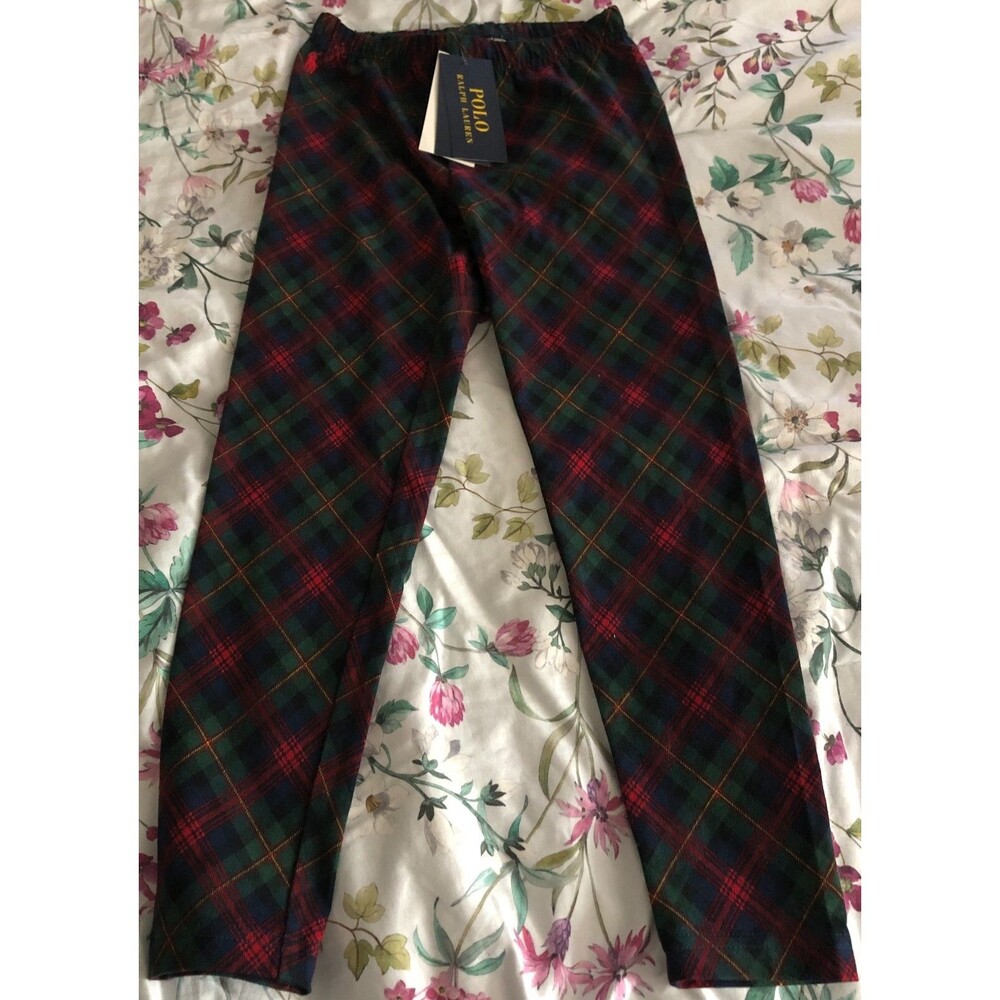 Girls Ralph Lauren Plaid Leggings Size 6X NWT B2